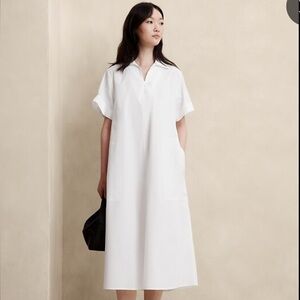 Banana Republic Factory Crisp White Midi Dress